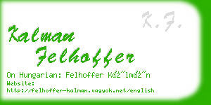 kalman felhoffer business card